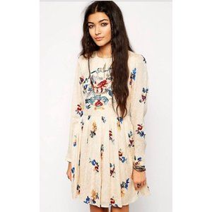 ASOS Floral Embroidered Jacquard Skater Dress